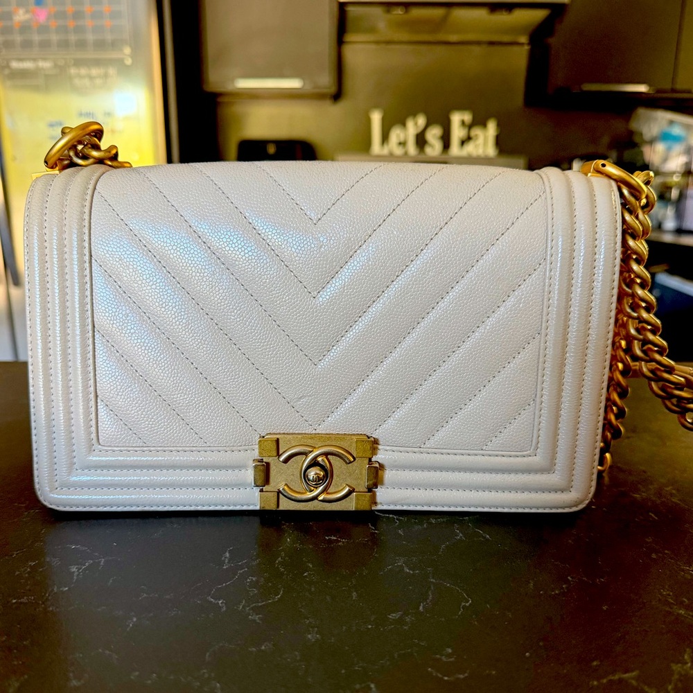 Chanel Chevron Quilted Medium boy bag